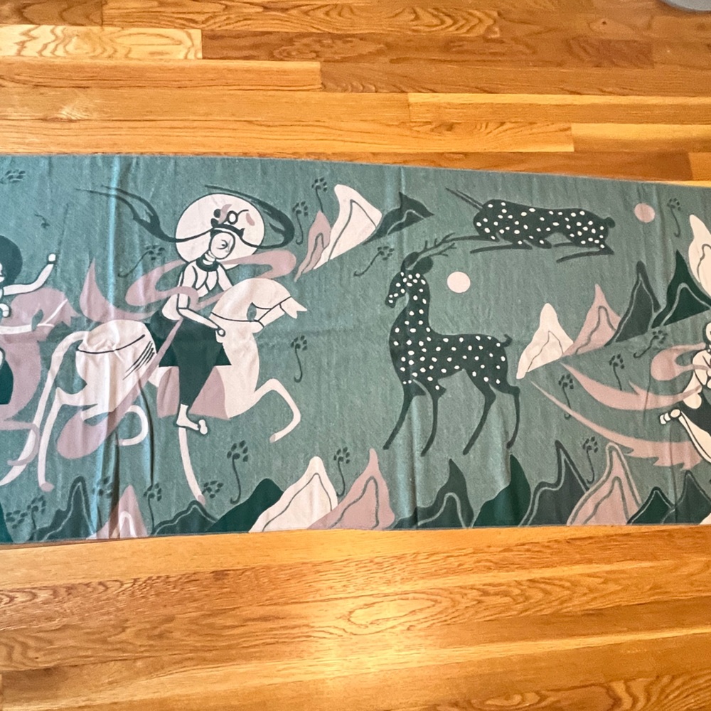 Artistic Green and Pink scarf